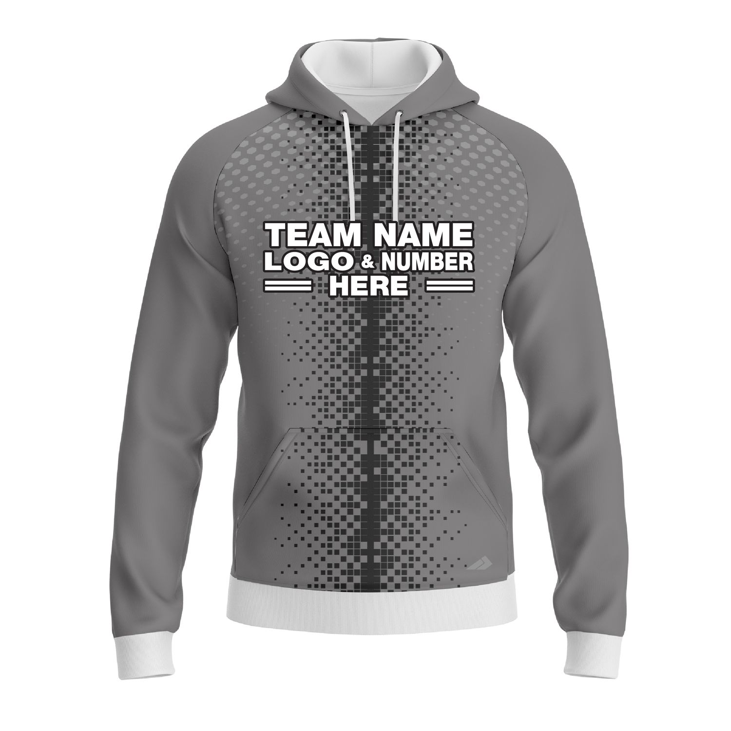 Custom Fully Sublimated Pixel Stripe Pattern Black Gray Performance Sports Pullover Hoodie 10557