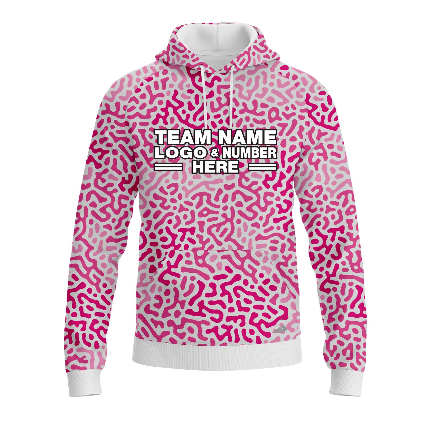 Custom Fully Sublimated Monochrome Maze Pattern Pink Performance Sports Pullover Hoodie 10563