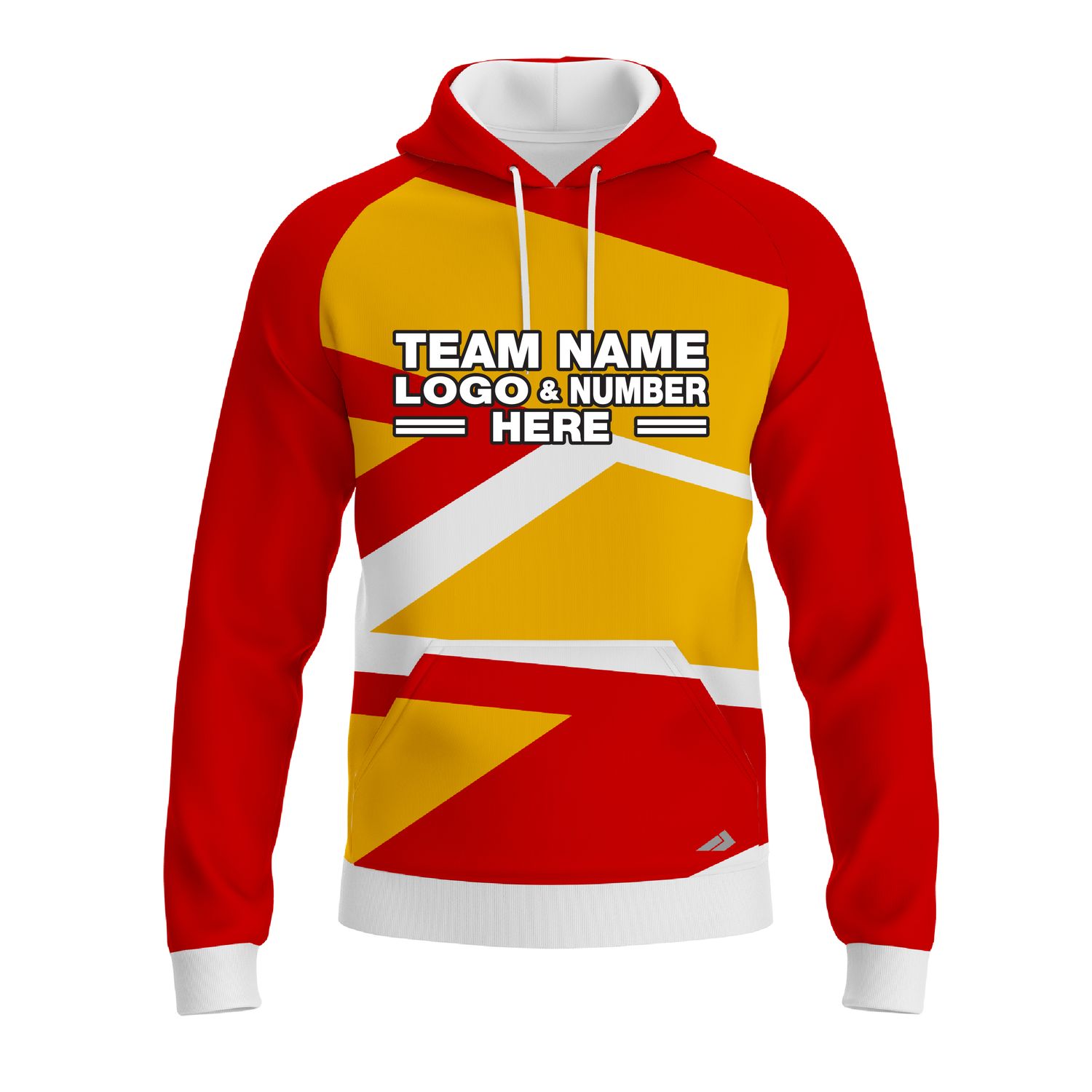 Custom Fully Sublimated Intricate Lines Pattern Yellow Red Performance Sports Pullover Hoodie 10579