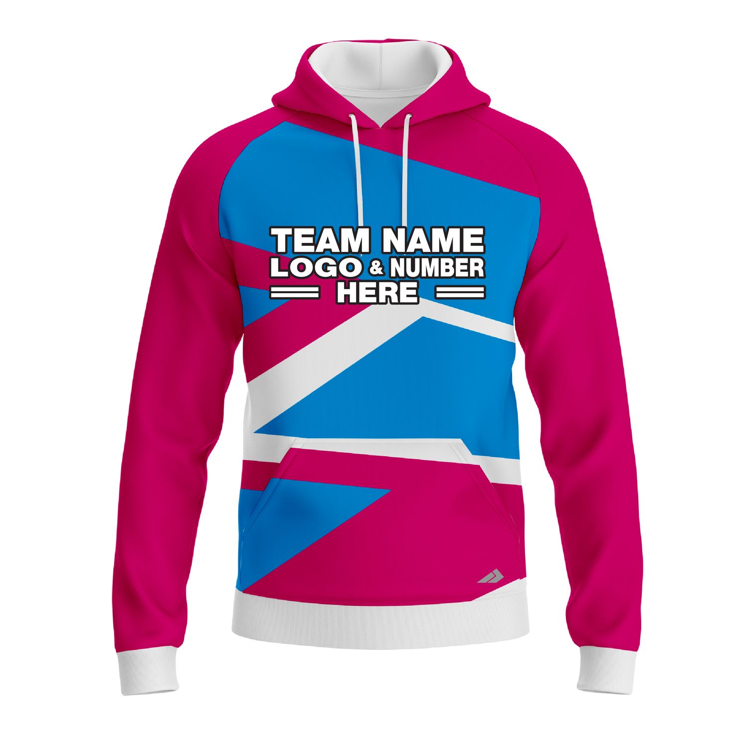 Custom Fully Sublimated Intricate Lines Pattern Pink SkyBlue Performance Sports Pullover Hoodie 10577