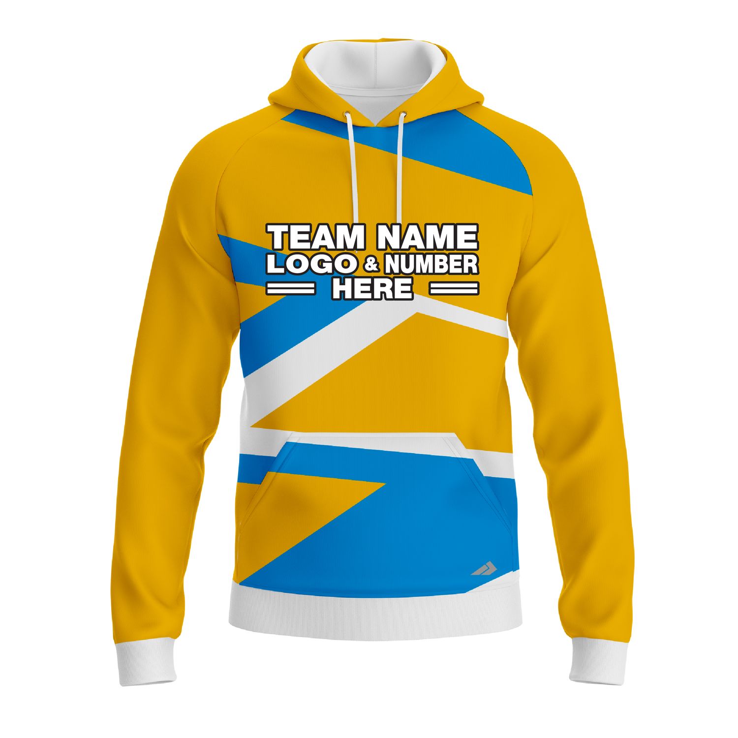 Custom Fully Sublimated Intricate Lines Pattern Yellow SkyBlue Performance Sports Pullover Hoodie 10581