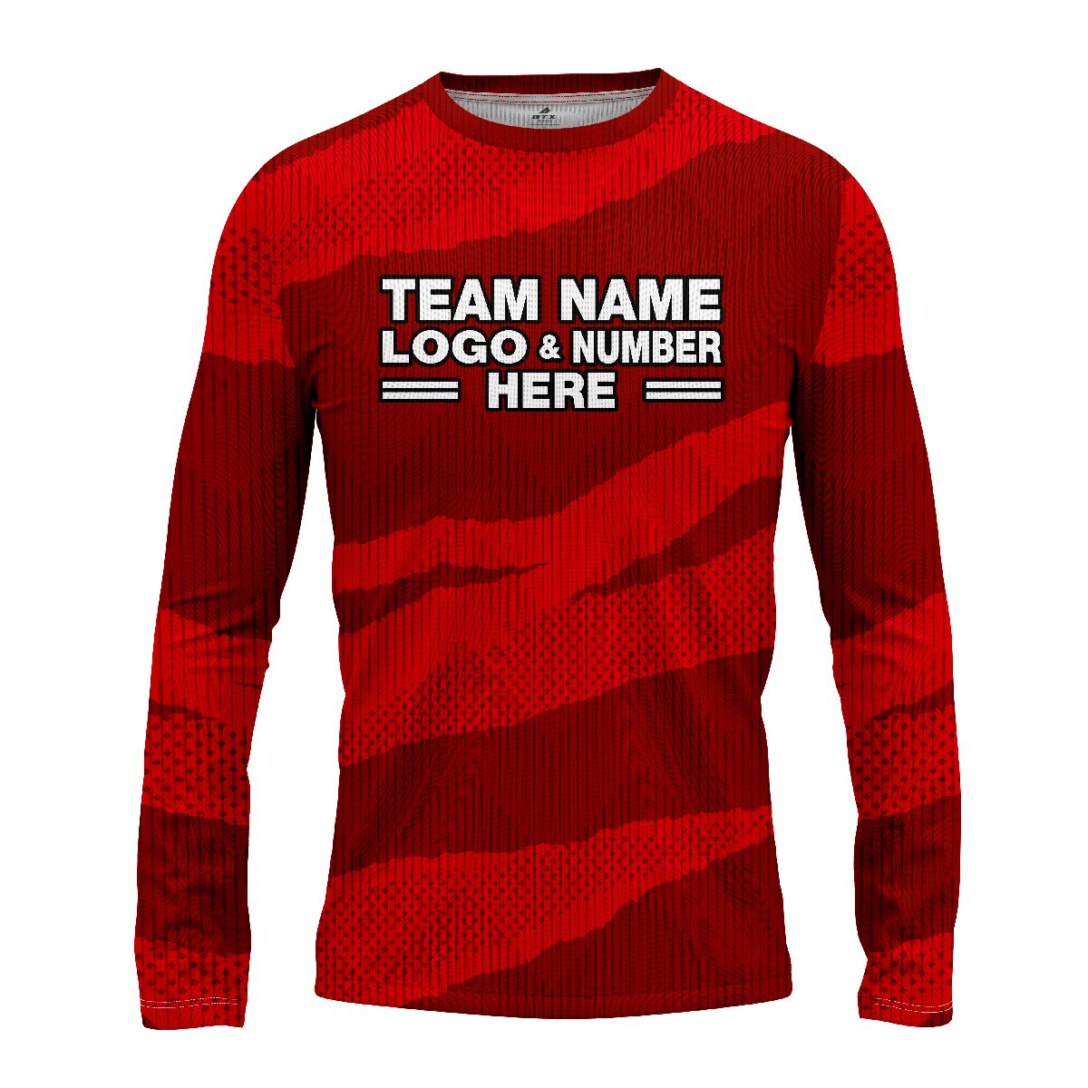 Custom Fully Sublimated Camo Pattern Red Performance Long Sleeves 10655