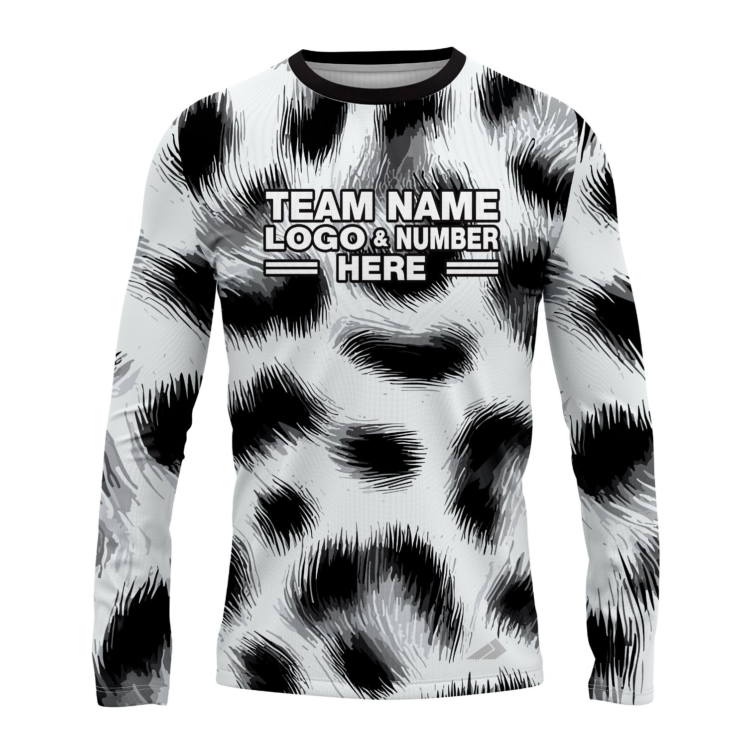 Custom Fully Sublimated Abstract Cheetah Animal Print Performance Long Sleeves 10703