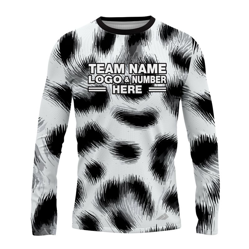 Custom Fully Sublimated Abstract Cheetah Animal Print Performance Long Sleeves 10703