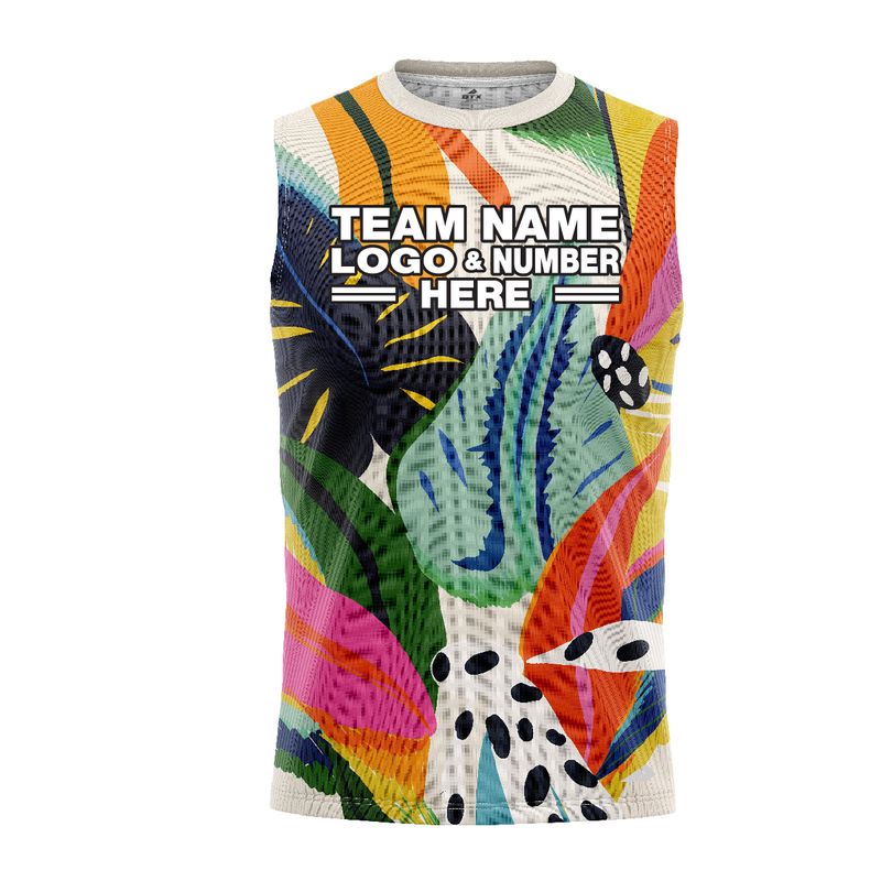 Custom Fully Sublimated Artistic Print Floral Pattern Multicolor Performance Sleeveless 10791