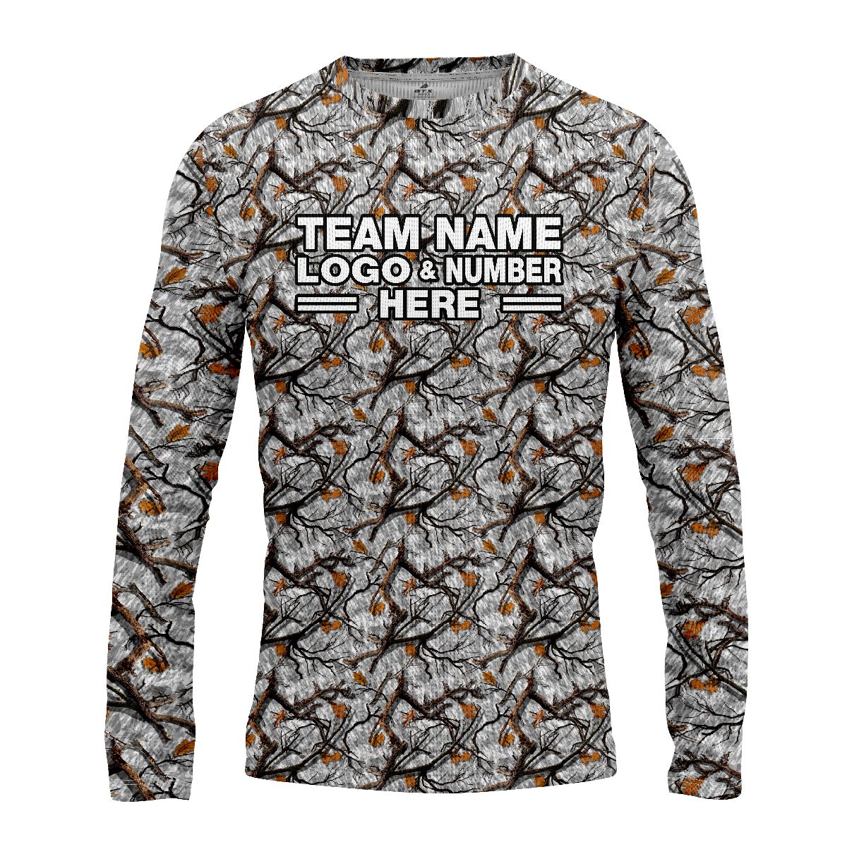 Custom Fully Sublimated Forest Camo Pattern Three Performance Long Sleeves 10895