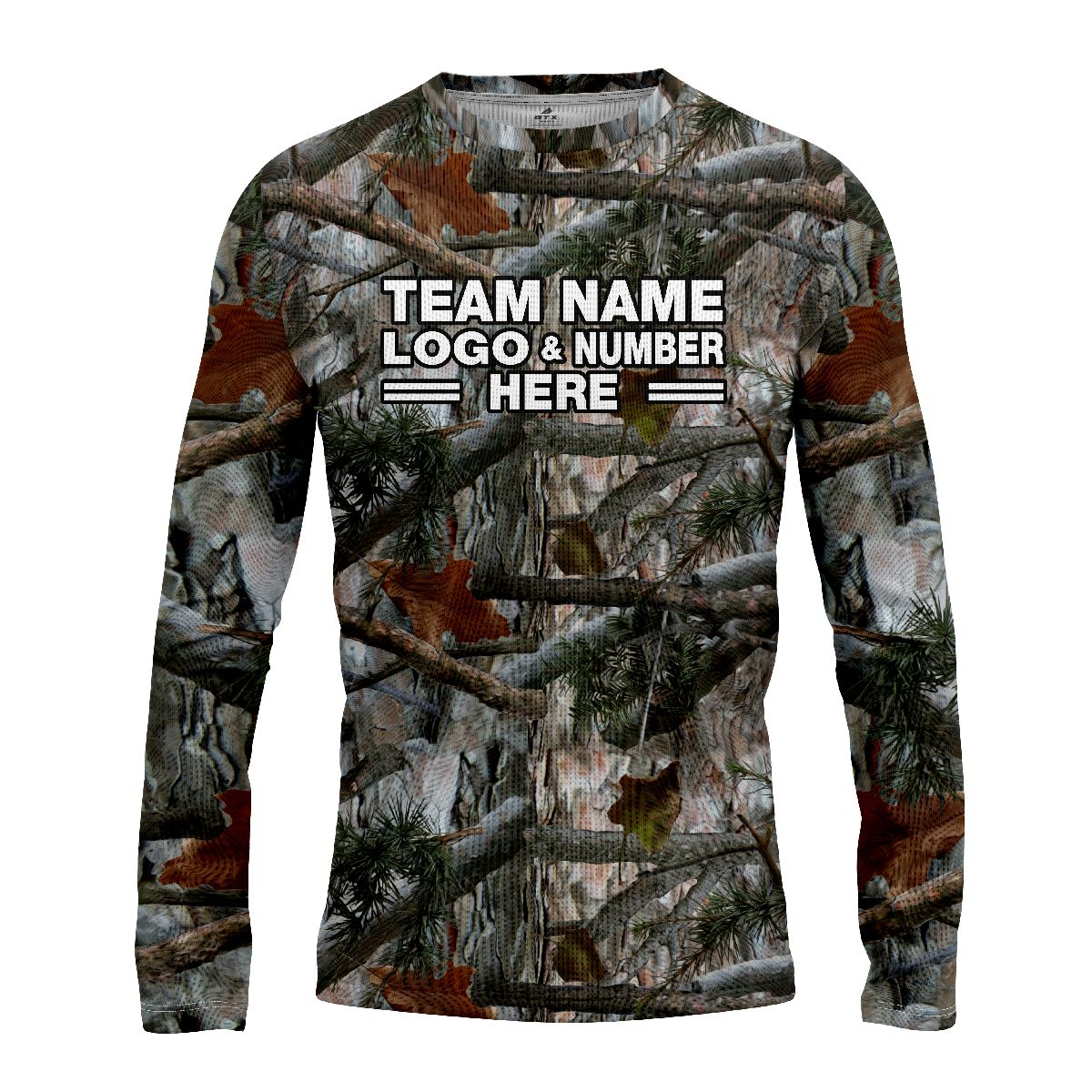 Custom Fully Sublimated Forest Camo Pattern Four Performance Long Sleeves 10907