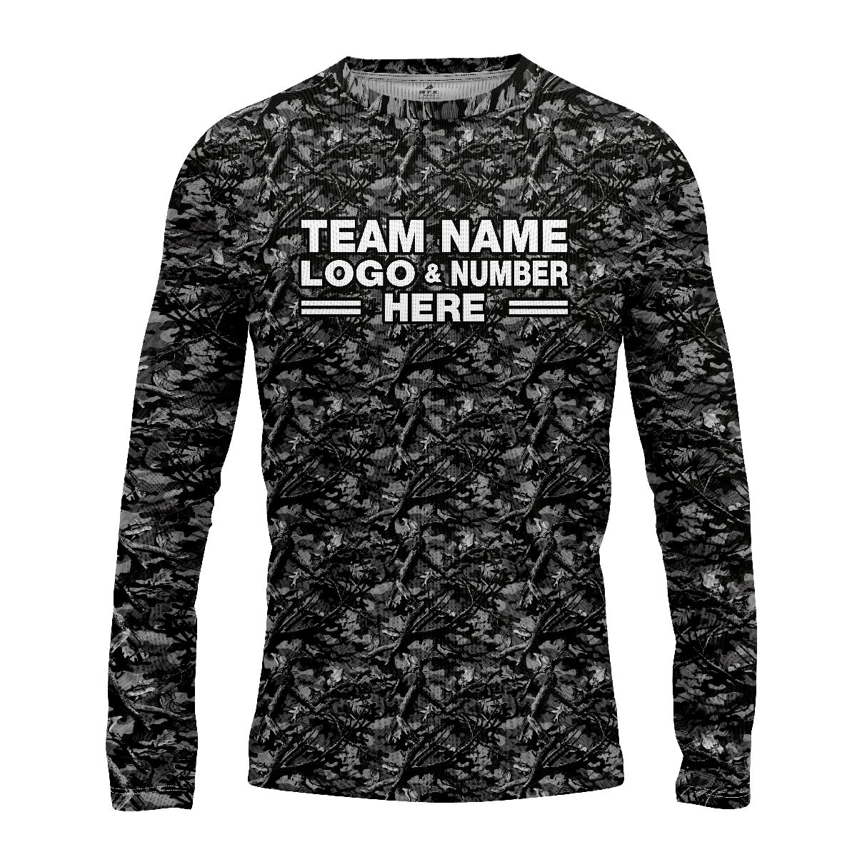 Custom Fully Sublimated Forest Camo Pattern Five Performance Long Sleeves 10919