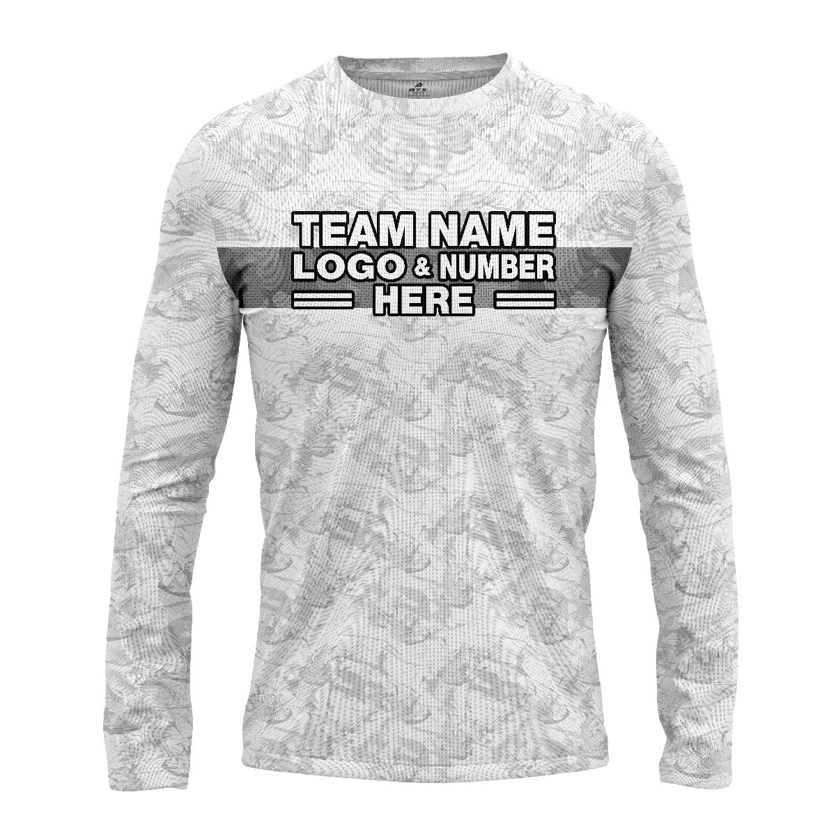 Custom Fully Sublimated Digital Camo Pattern Gray Performance Long Sleeves 10931