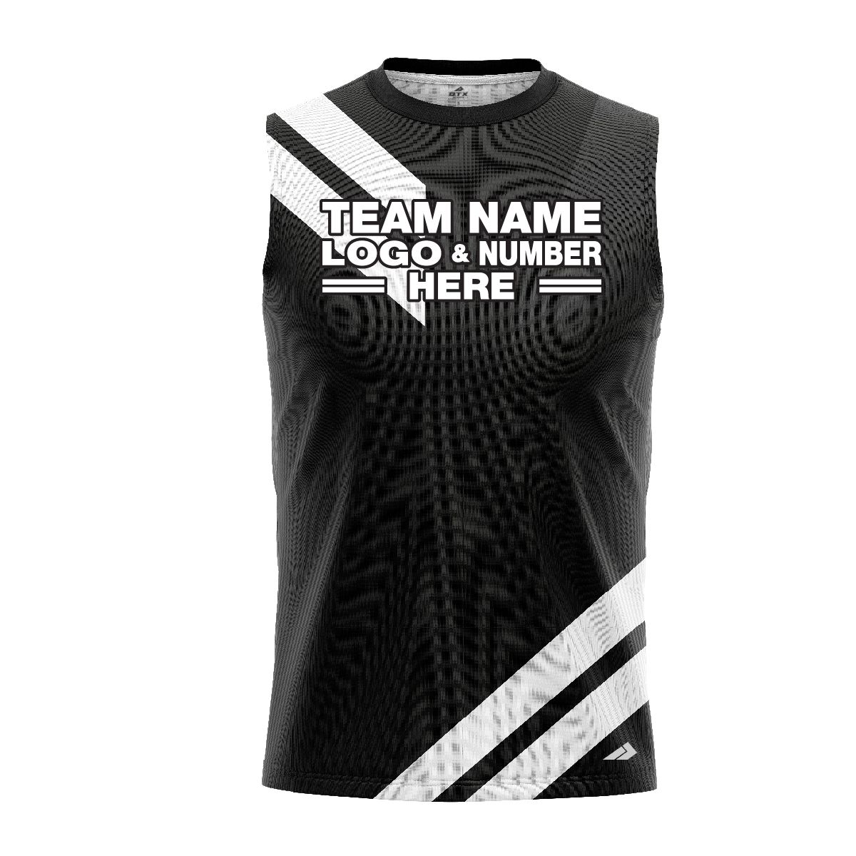 Custom Fully Sublimated Sport Neon Pattern Black White Performance Sleeveless 10995