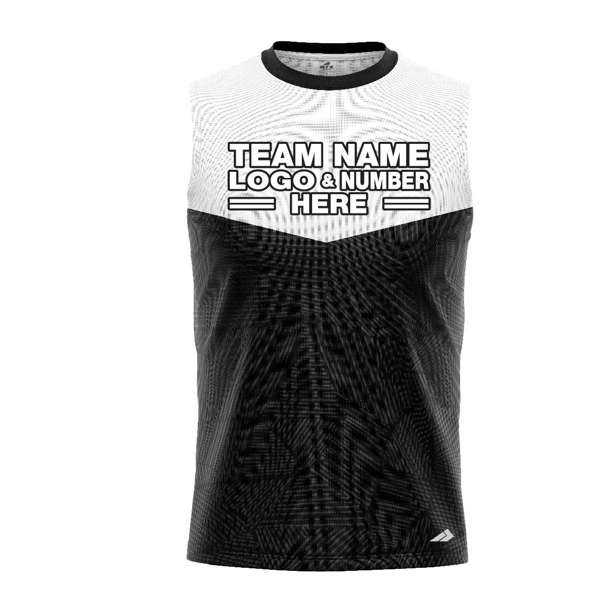 Custom Fully Sublimated Basic Neon Pattern Black White Performance Sleeveless 11027