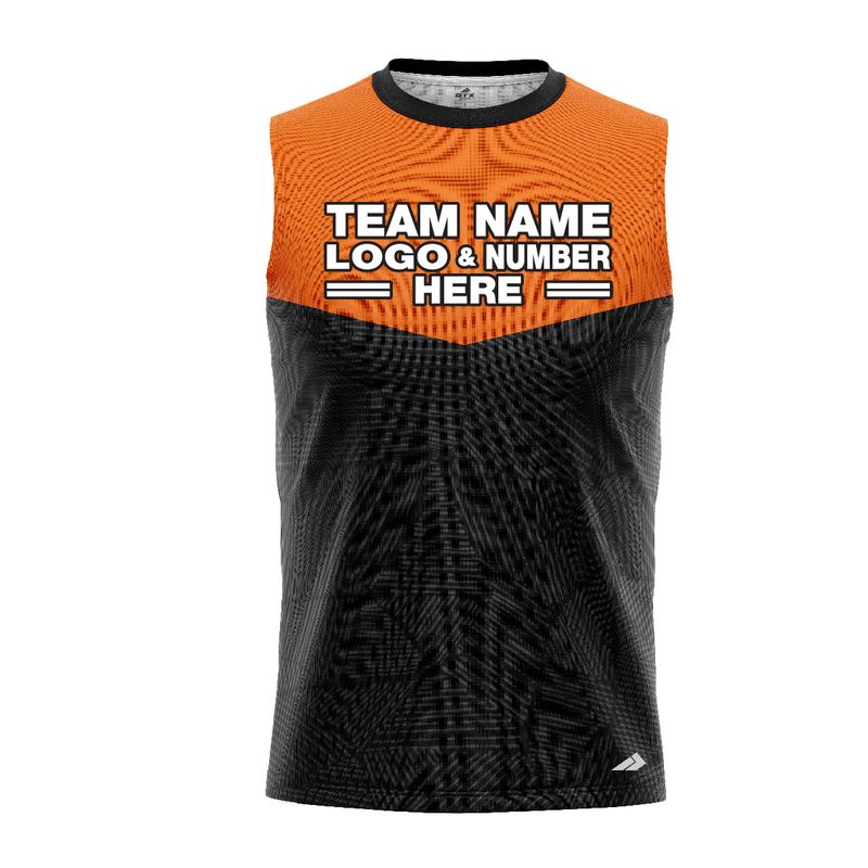 Custom Fully Sublimated Basic Neon Pattern Black Orange Performance Sleeveless 11031