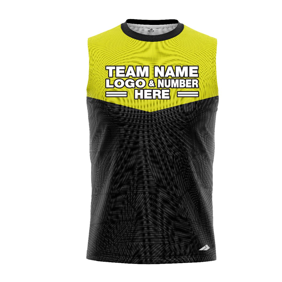Custom Fully Sublimated Basic Neon Pattern Black Yellow Performance Sleeveless 11023