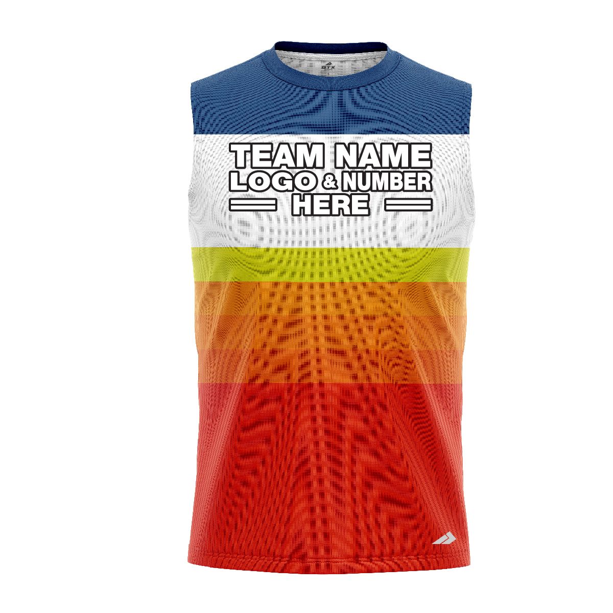 Custom Fully Sublimated Retro Stripe Neon Pattern Multicolor Performance Sleeveless 11115
