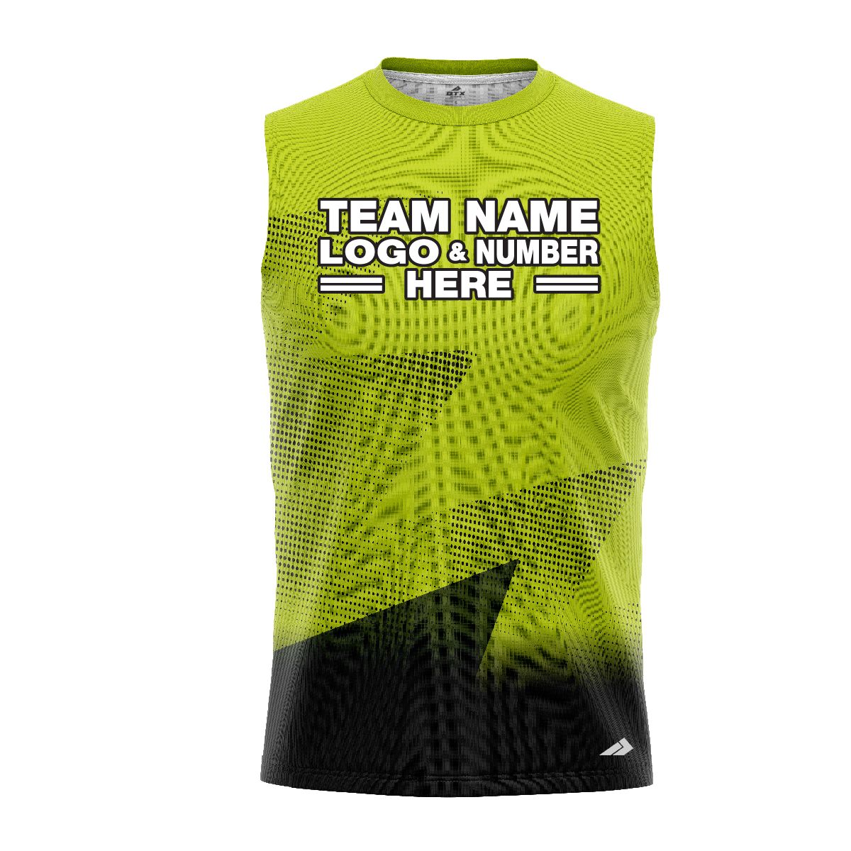 Custom Fully Sublimated Gradient Neon Pattern Green Performance Sleeveless 11151