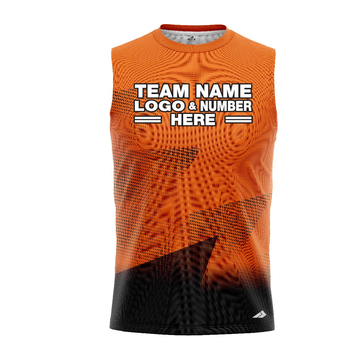 Custom Fully Sublimated Gradient Neon Pattern Orange Performance Sleeveless 11215