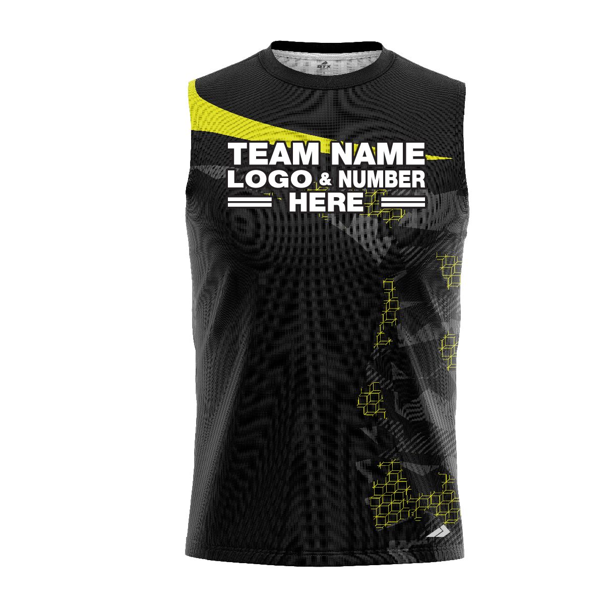 Custom Fully Sublimated Extreme Neon Pattern Yellow Performance Sleeveless 11243