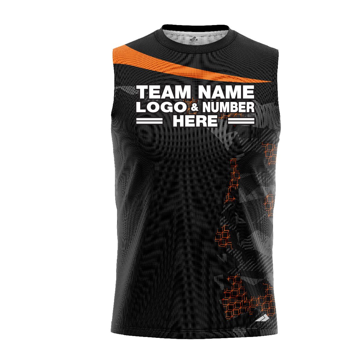 Custom Fully Sublimated Extreme Neon Pattern Orange Performance Sleeveless 11239