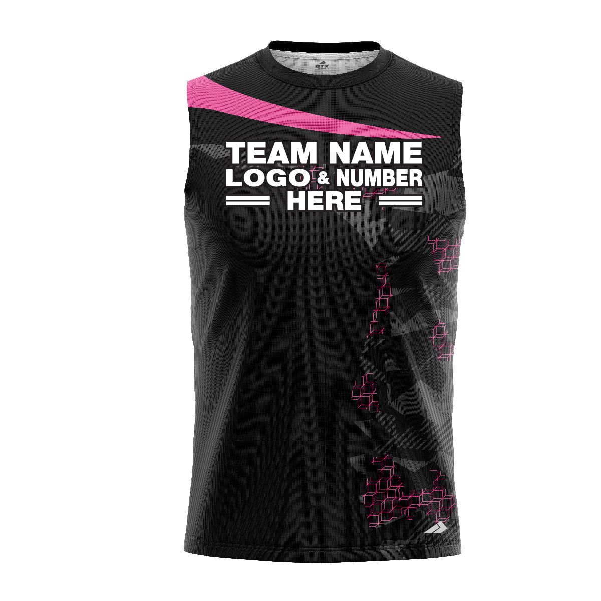 Custom Fully Sublimated Extreme Neon Pattern Pink Performance Sleeveless 11251