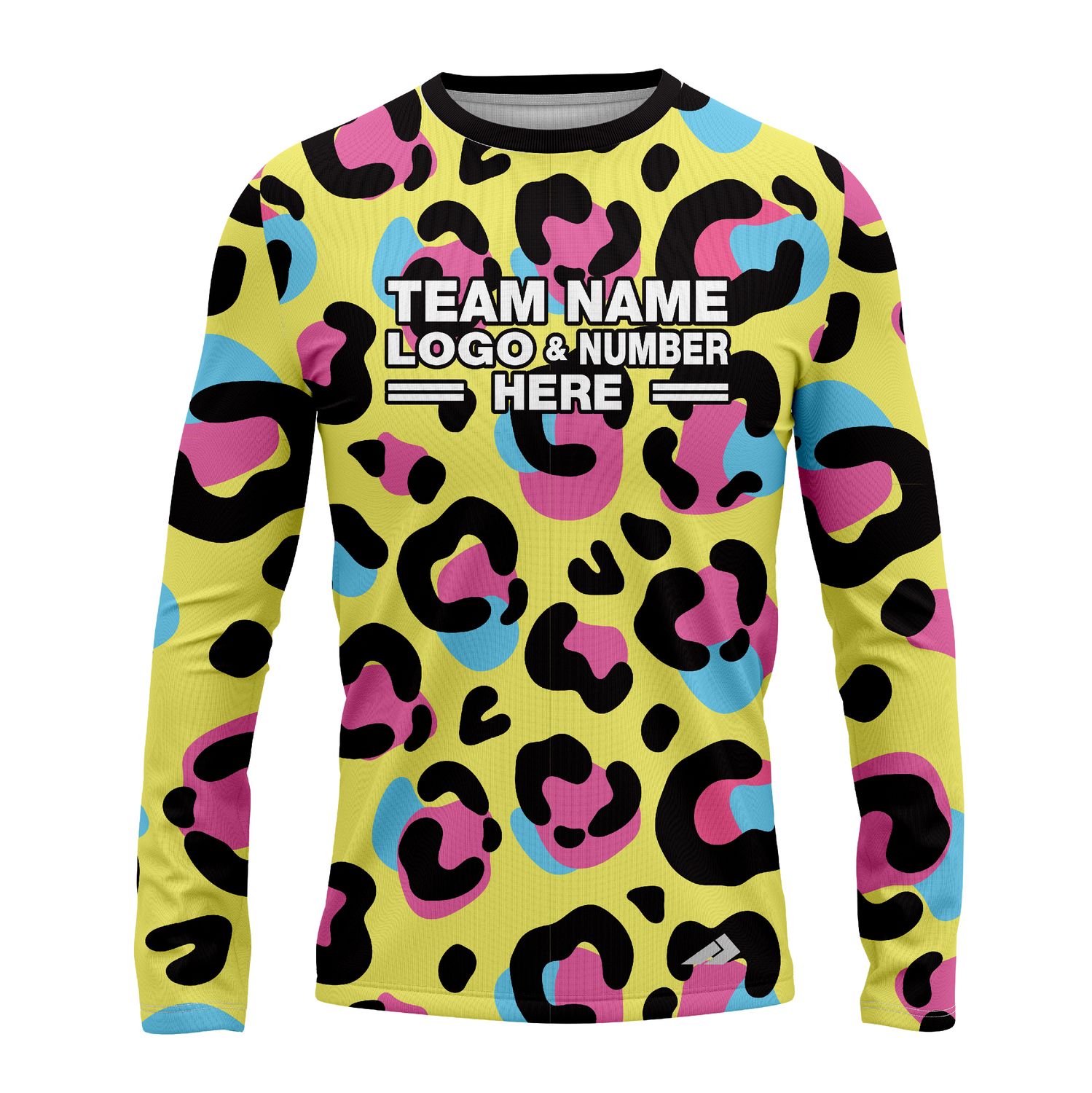 Custom Fully Sublimated Neon Leopard Skin Animal Print Multicolor Performance Long Sleeves 11363