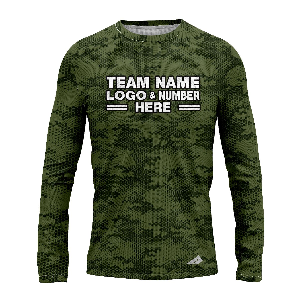 Custom Fully Sublimated Digital Forest Camo Pattern Dark Green Performance Long Sleeves 11471