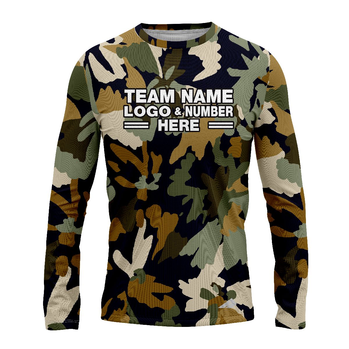 Custom Fully Sublimated Pixel Camo Pattern White Black Performance Long Sleeves 11507