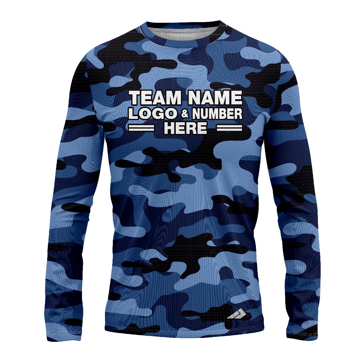 Custom Fully Sublimated Blues Classic Camo Pattern Performance Long Sleeves 11531
