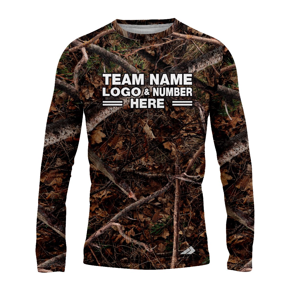 Custom Fully Sublimated Realistic Forest Camo Pattern Performance Long Sleeves 11543