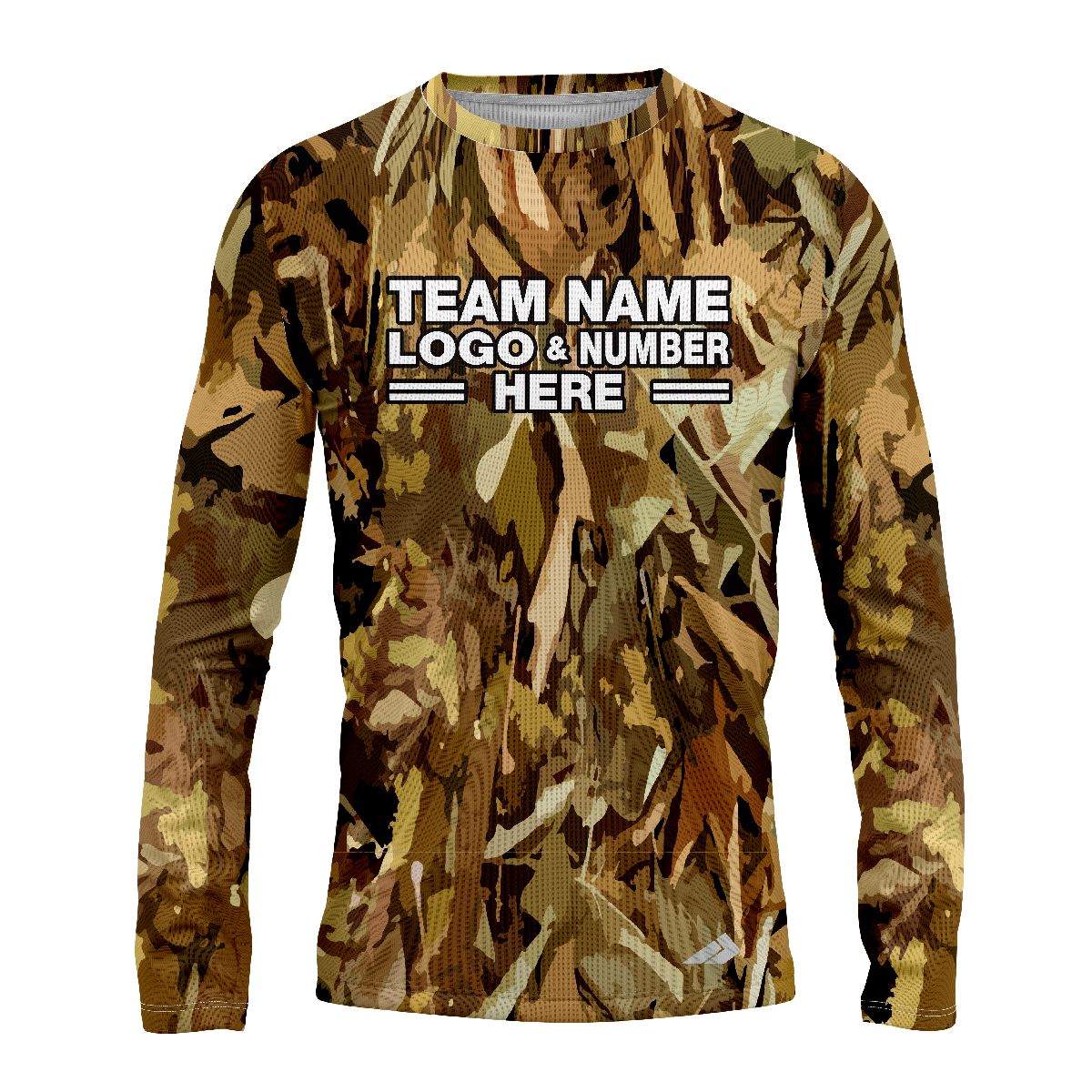 Custom Fully Sublimated Autumn Woodland Camo Pattern Performance Long Sleeves 11591