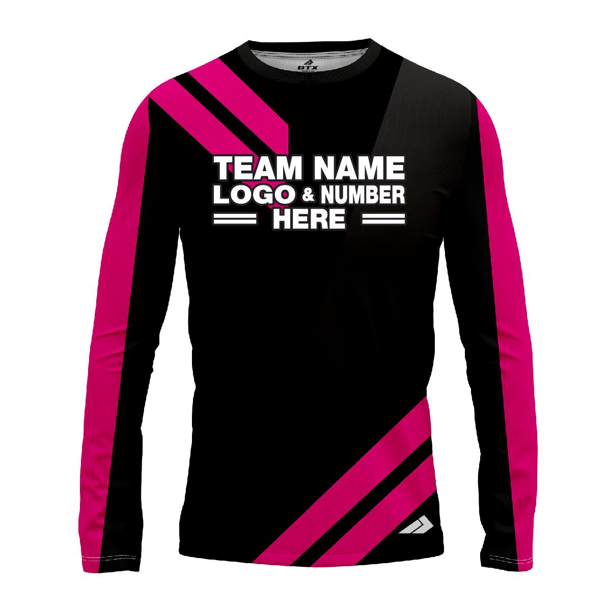 Custom Fully Sublimated Sport Neon Pattern Black Pink Performance Long Sleeves 11639