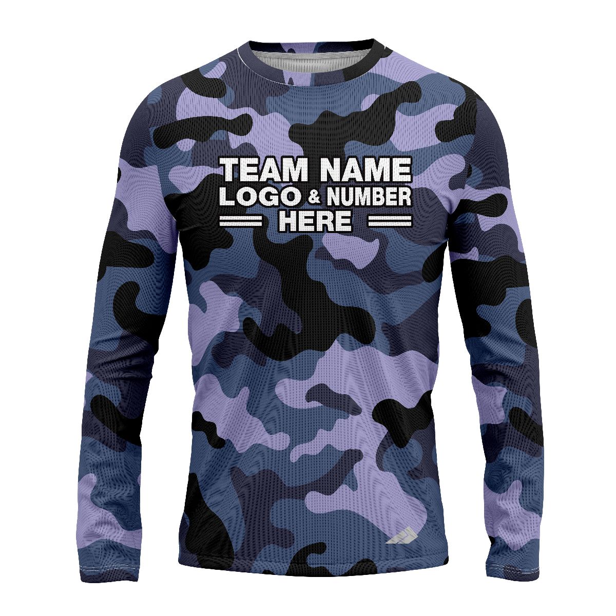 Custom Fully Sublimated Urban Night Camo Two Pattern Blues Performance Long Sleeves 11699