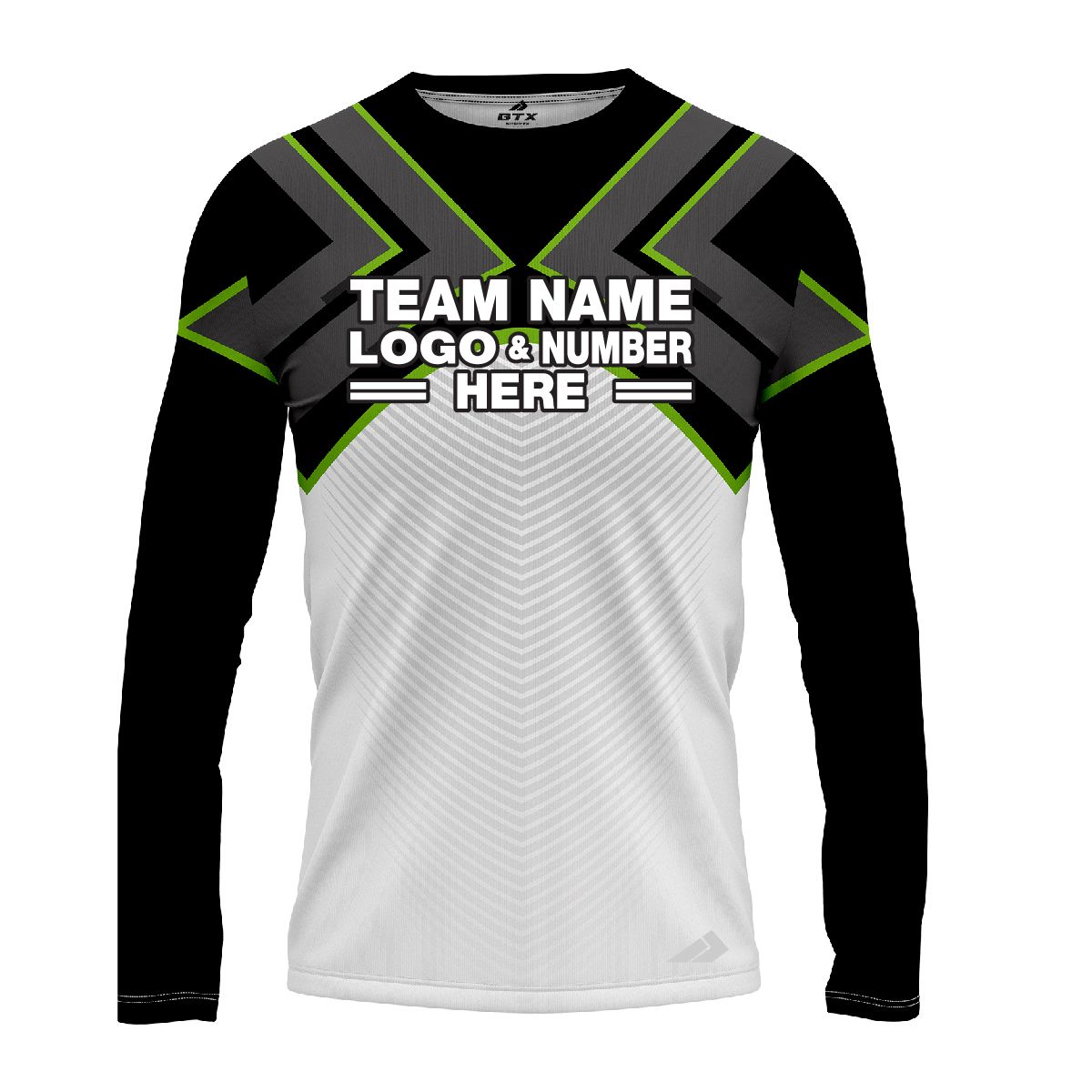 Custom Fully Sublimated Adventure BMX Neon Pattern Black Gray Yellow Performance Long Sleeves 11963