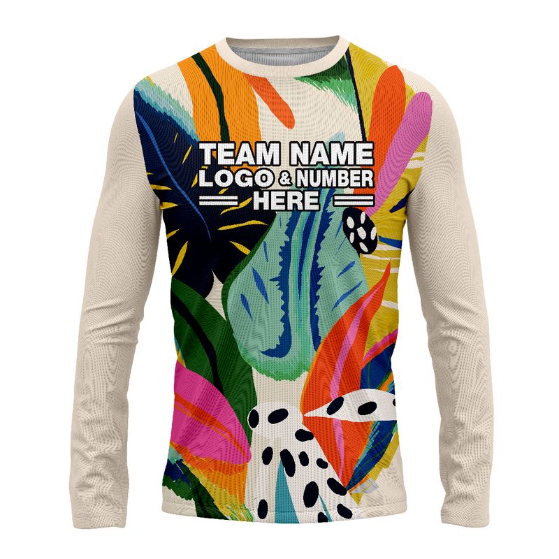 Custom Fully Sublimated Artistic Print Floral Pattern Multicolor Performance Long Sleeves 12023