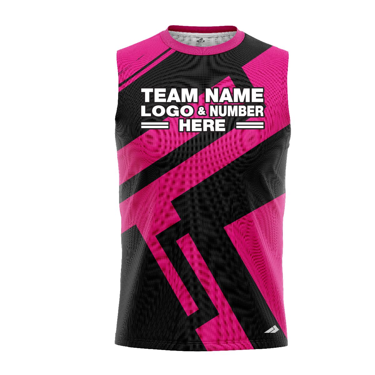 Custom Fully Sublimated Jenga Neon Pattern Pink Performance Sleeveless 12075