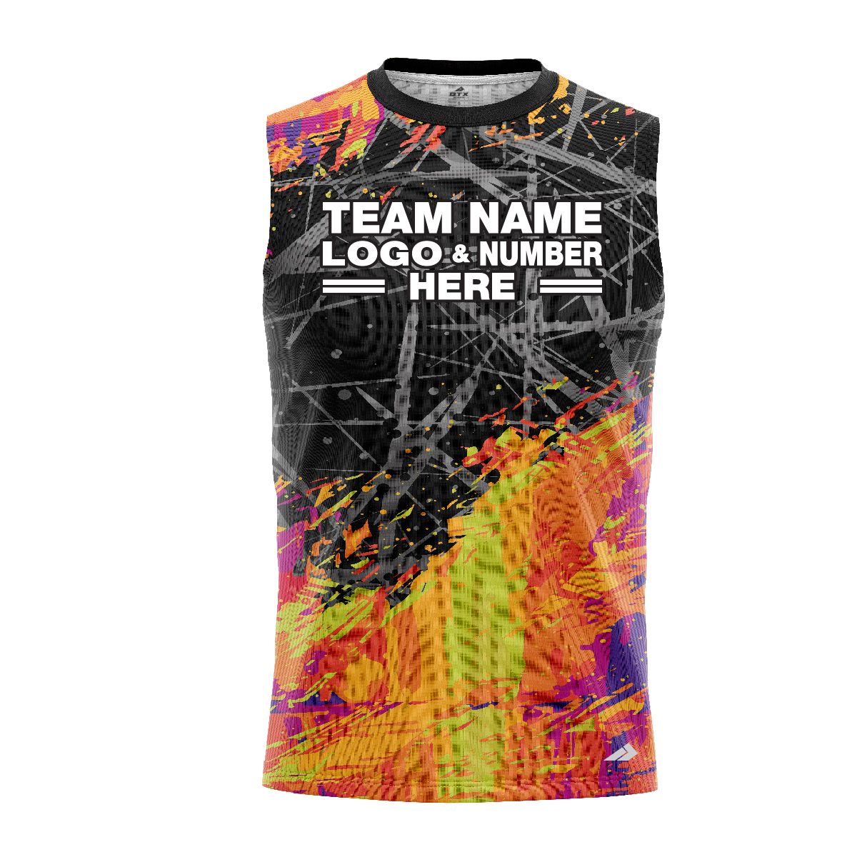 Custom Fully Sublimated Crazy Neon Pattern Multicolor Performance Sleeveless 12087