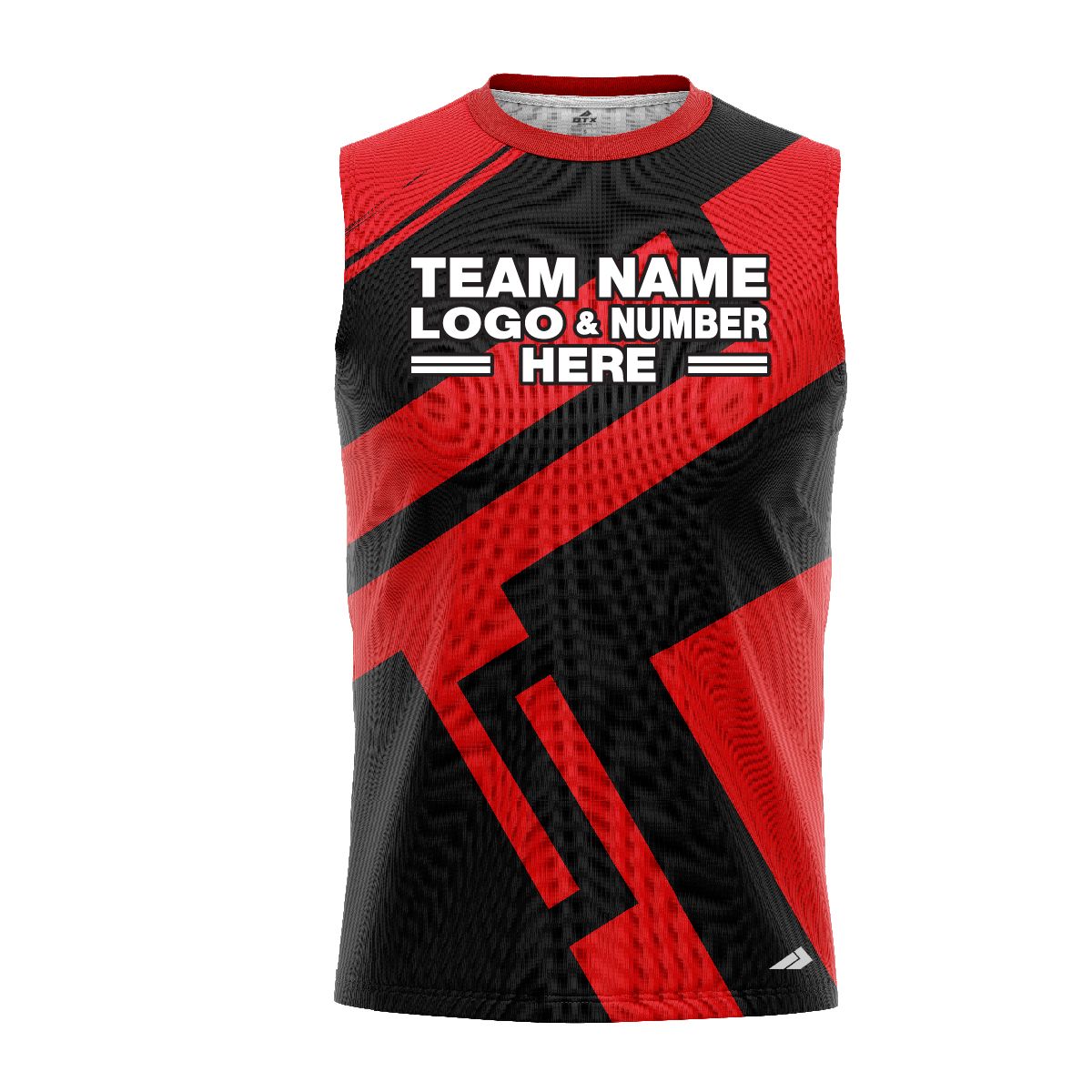 Custom Fully Sublimated Jenga Neon Pattern Red Performance Sleeveless 12079