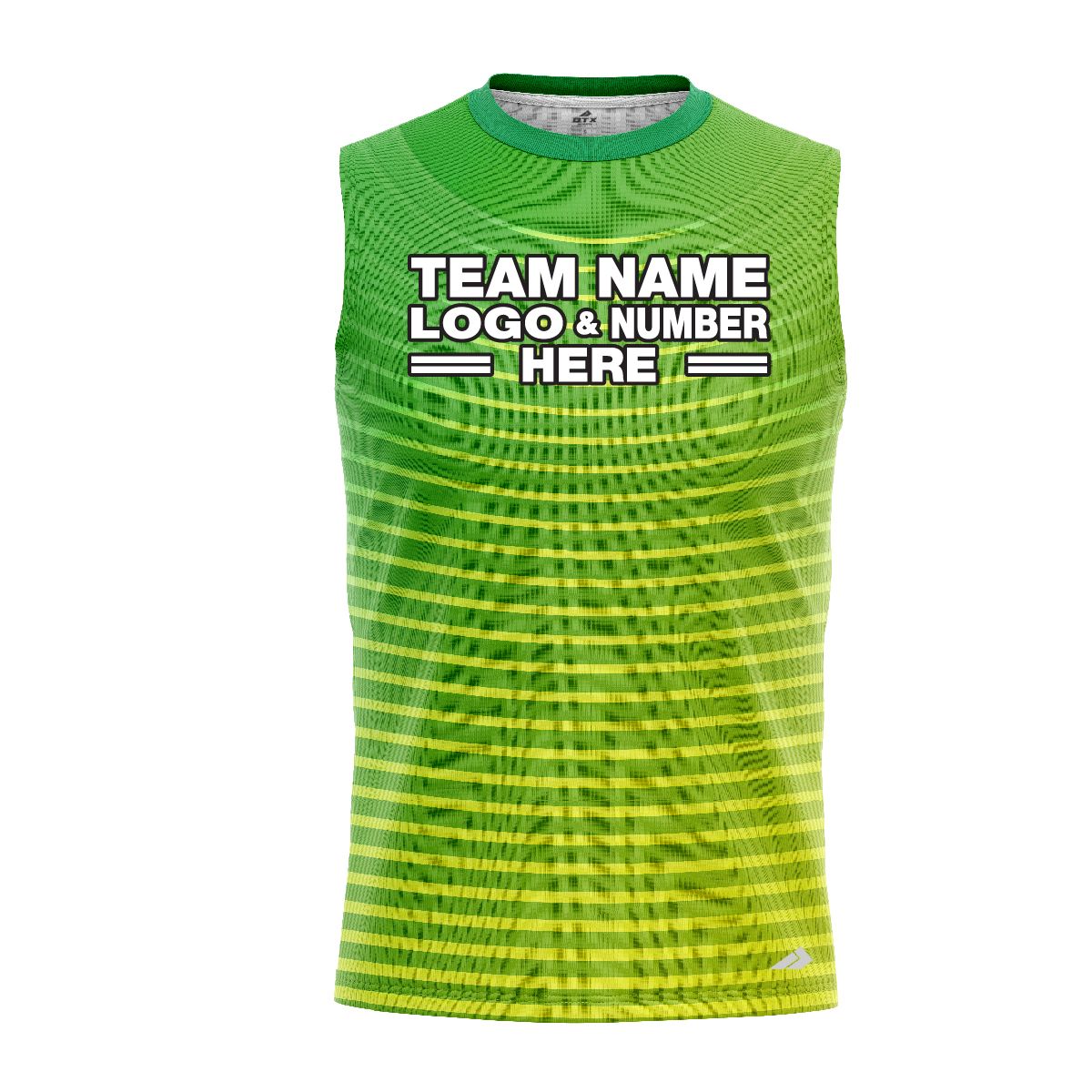 Custom Fully Sublimated Retro Style Two Neon Pattern Blues Performance Sleeveless 12103