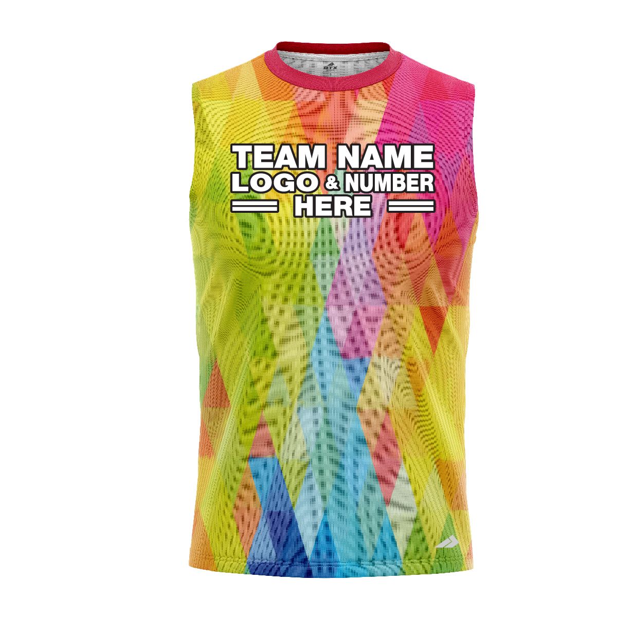 Custom Fully Sublimated Energetic Neon Pattern Multicolor Performance Sleeveless 12107