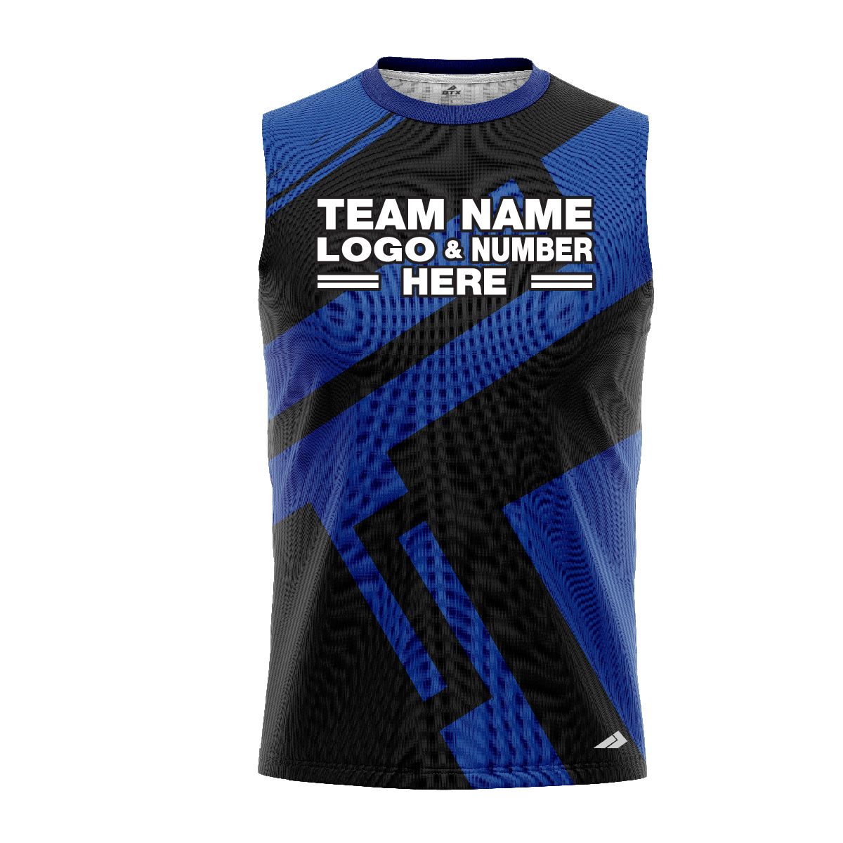 Custom Fully Sublimated Jenga Neon Pattern Blue Performance Sleeveless 12083