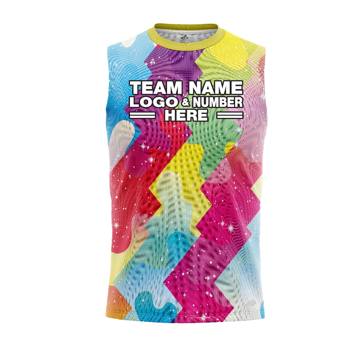 Custom Fully Sublimated Colorful Neon Pattern Multicolor Performance Sleeveless 12119