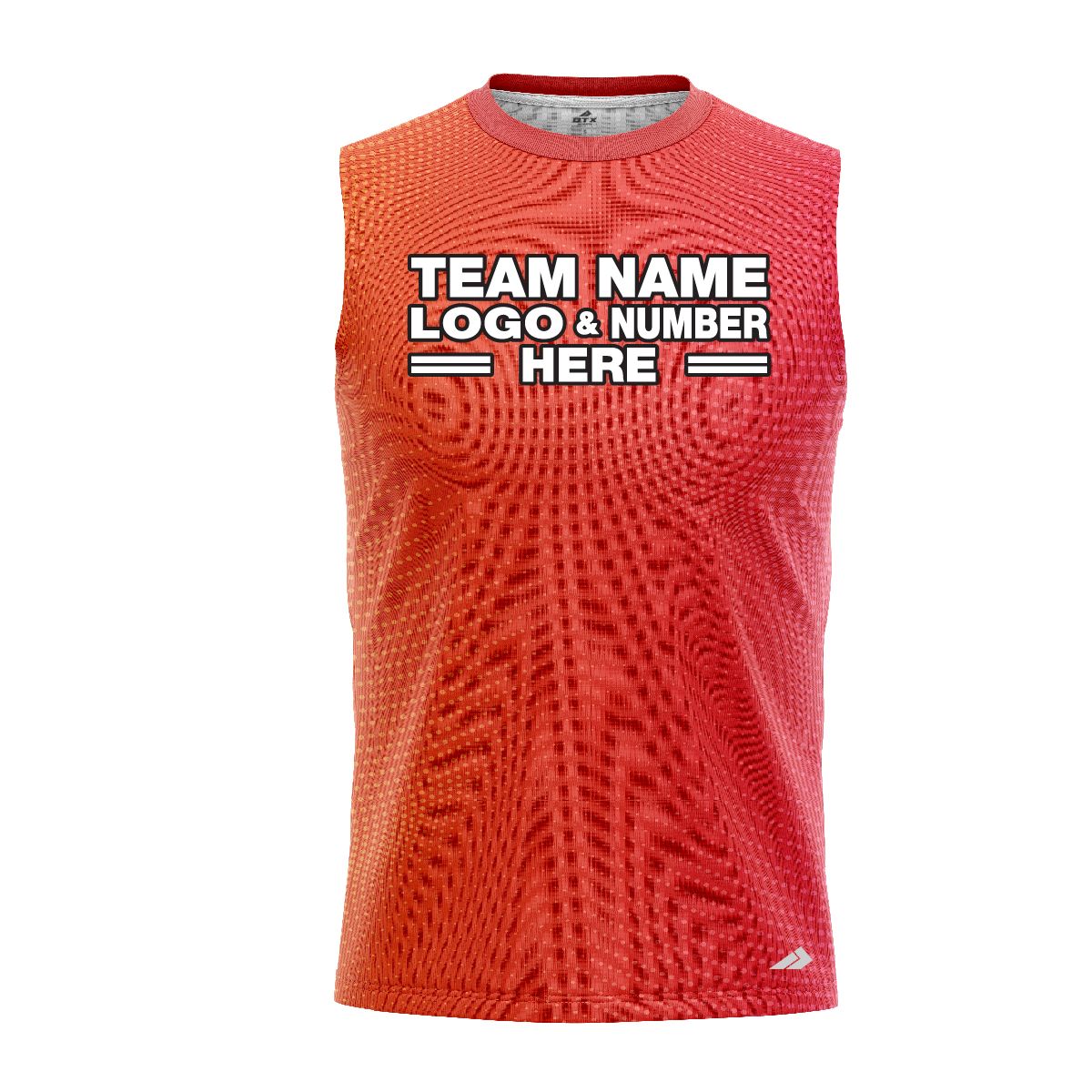 Custom Fully Sublimated Dotted Blaze Neon Pattern Pink Orange Performance Sleeveless 12147