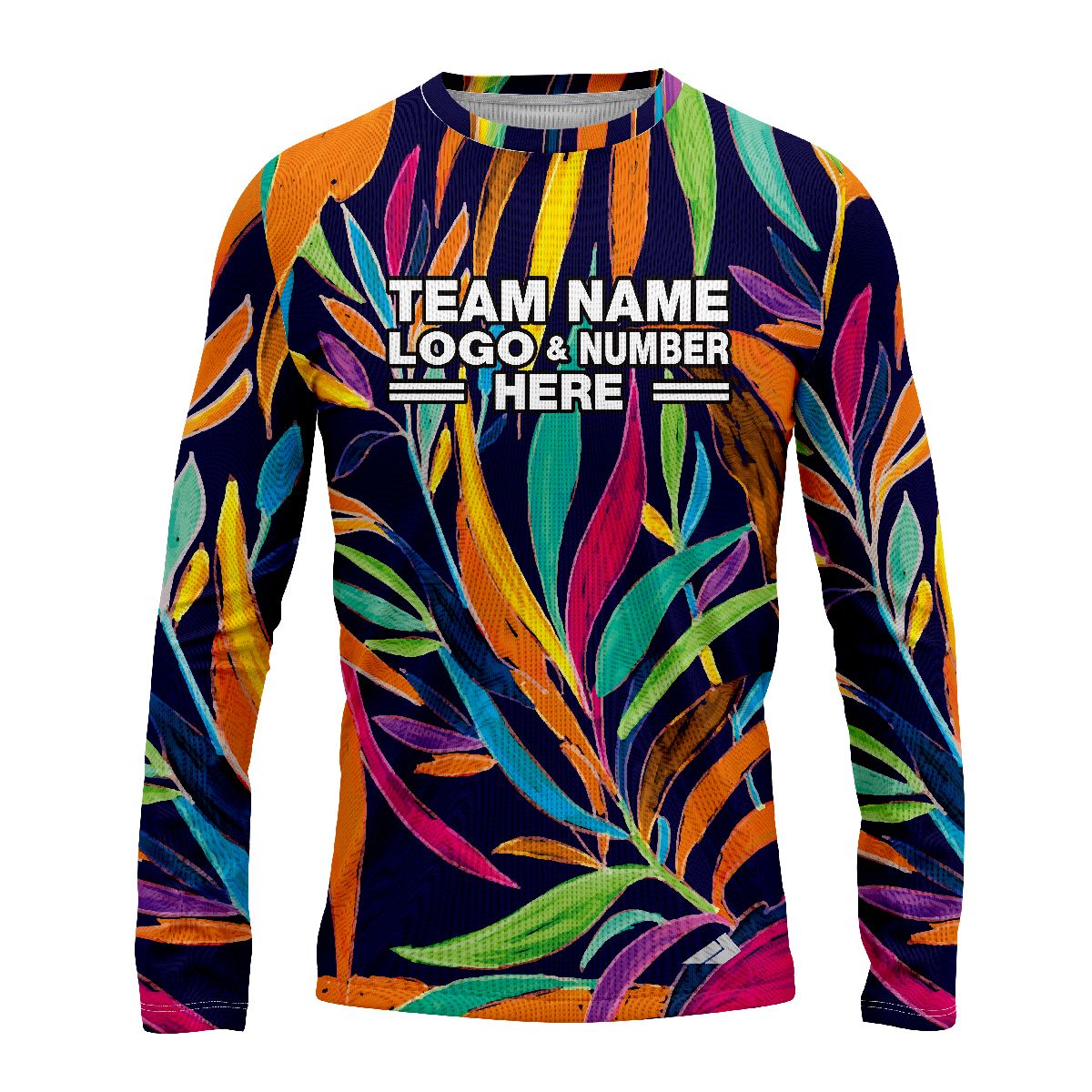 Custom Fully Sublimated Vivid Tropical Floral Pattern Multicolor Performance Long Sleeves 12215