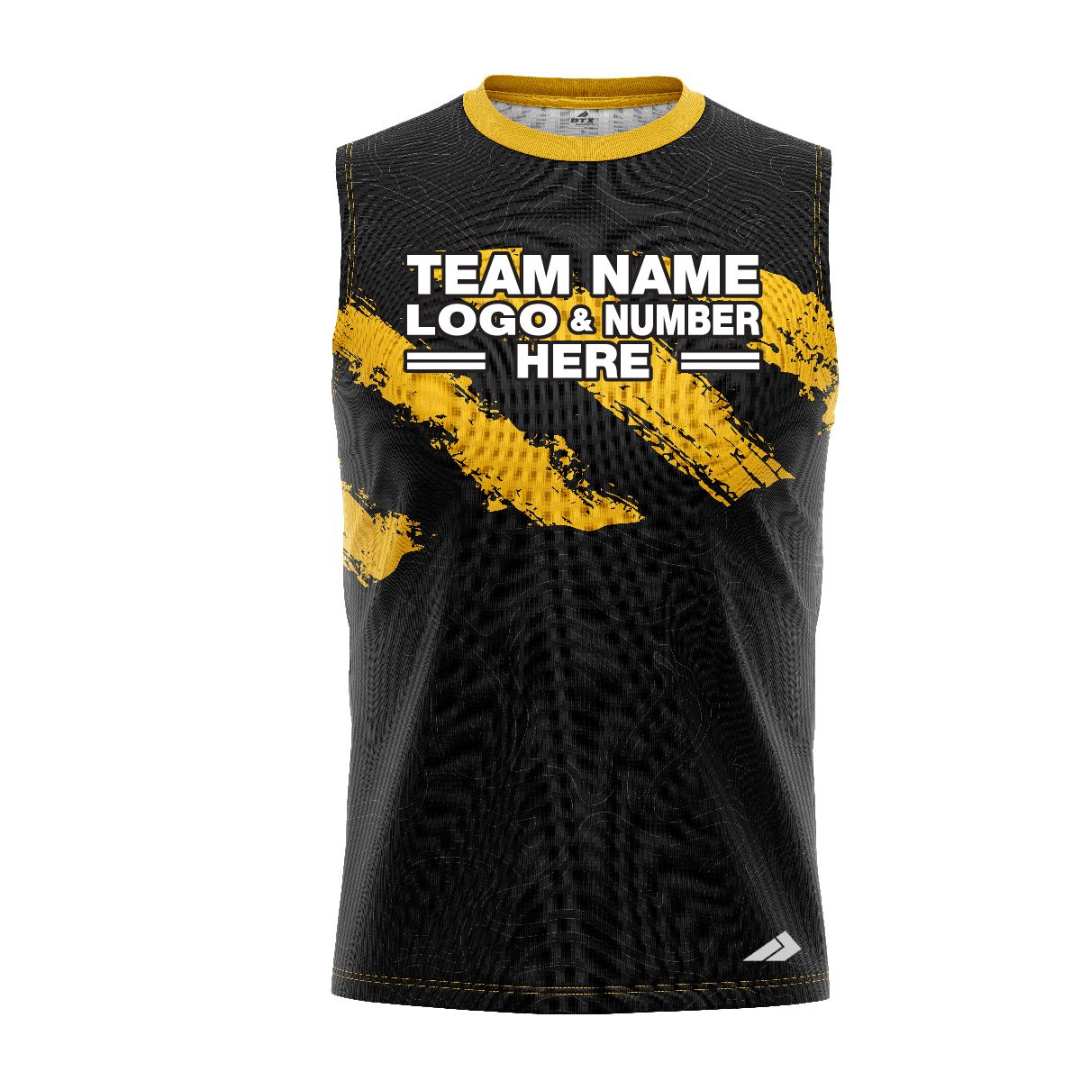 Custom Fully Sublimated Claws Pattern Black Yellow Performance Sleeveless 12263