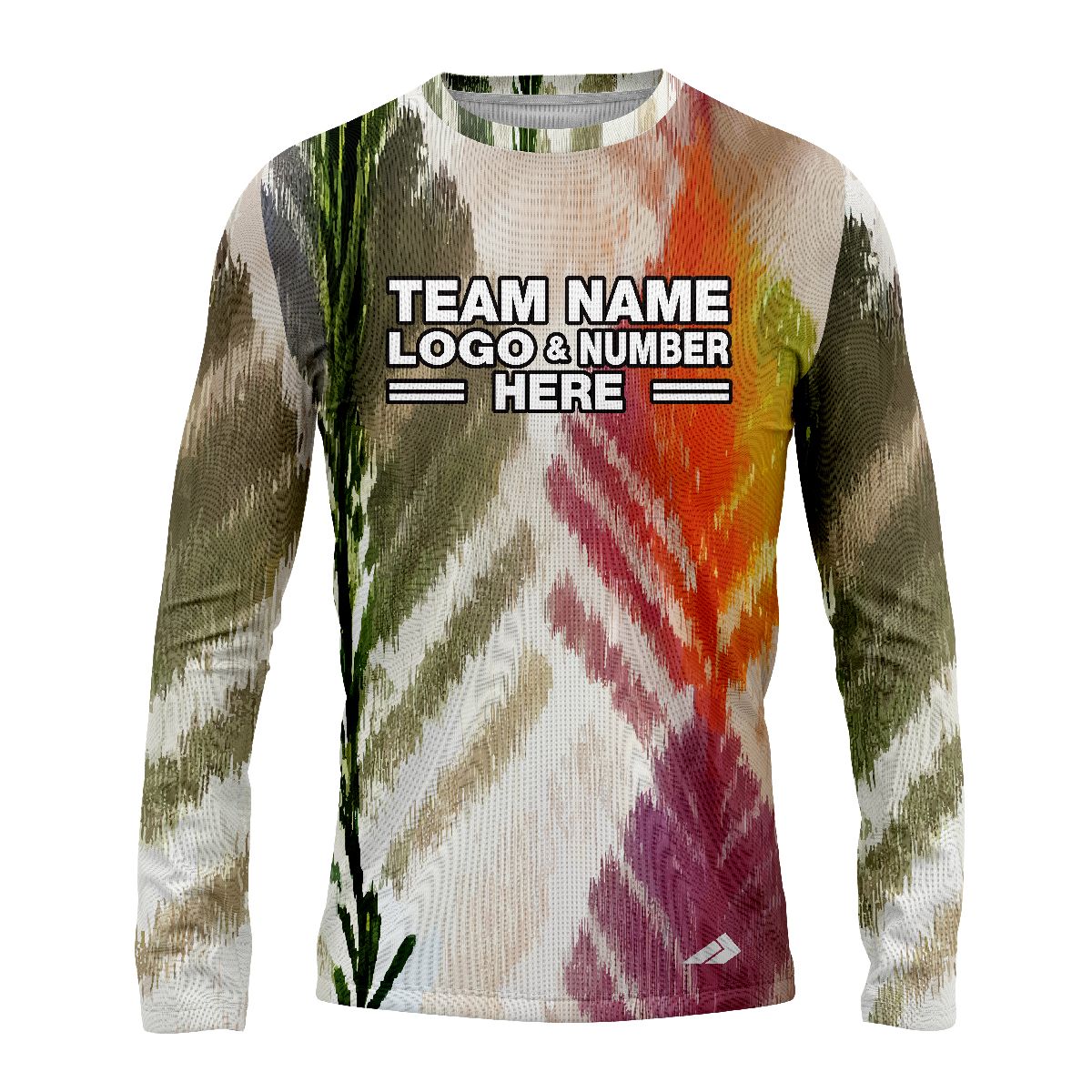 Custom Fully Sublimated Abstract Brushstroke Floral Pattern Multicolor Performance Long Sleeves 12247