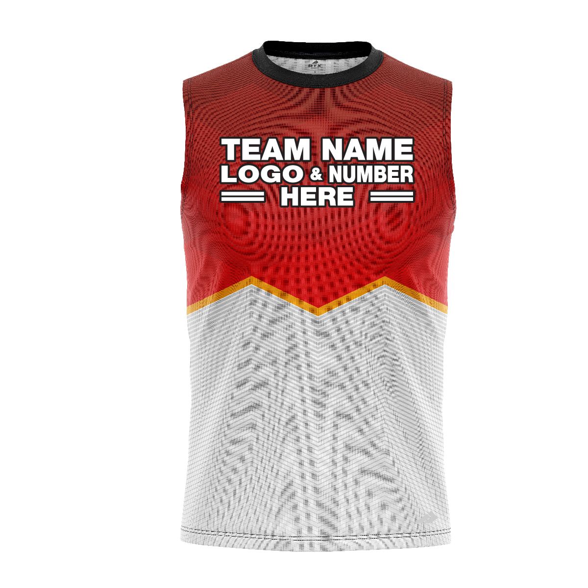 Custom Fully Sublimated Half Triangle Pattern Red White Performance Sleeveless 12331
