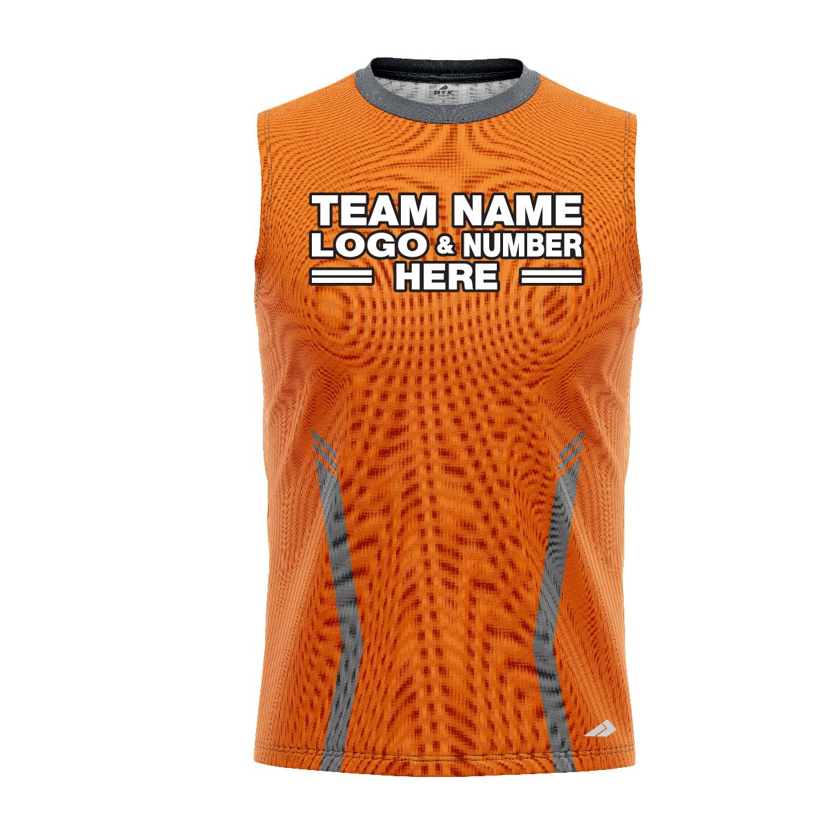Custom Fully Sublimated Basic Pattern Orange Performance Sleeveless 12351