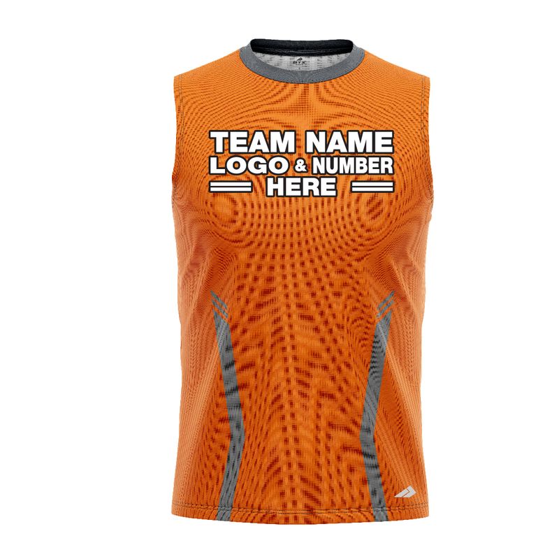 Custom Fully Sublimated Basic Pattern Orange Performance Sleeveless 12351