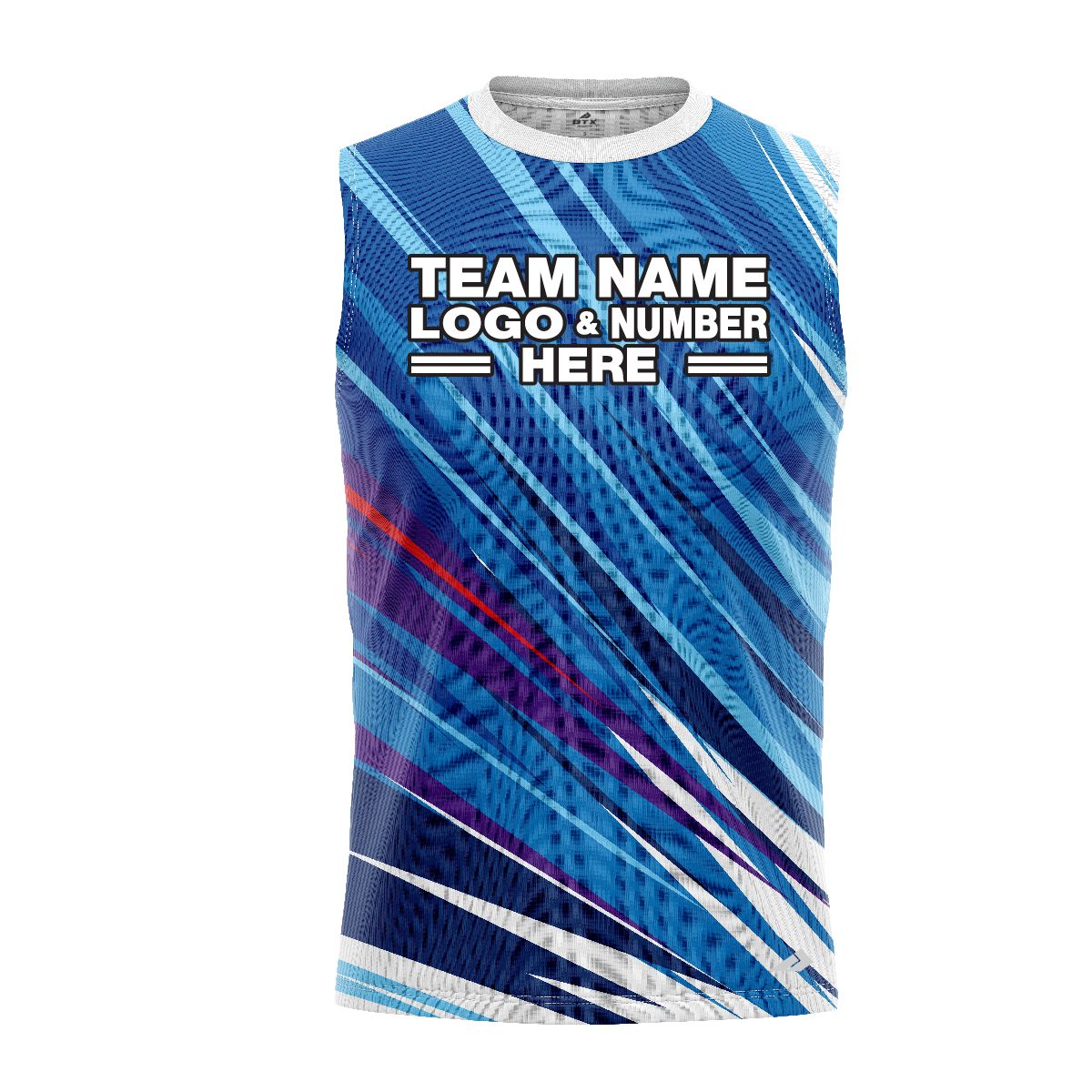Custom Fully Sublimated Spikes Pattern Blue Performance Sleeveless 12367