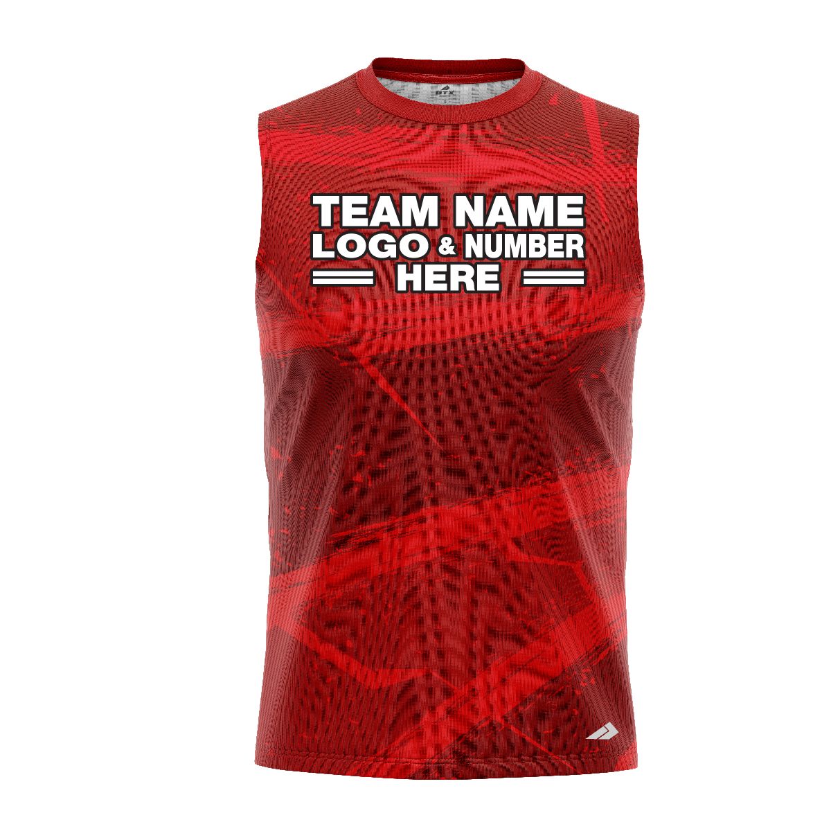 Custom Fully Sublimated Basic Pattern Red Performance Sleeveless 12375