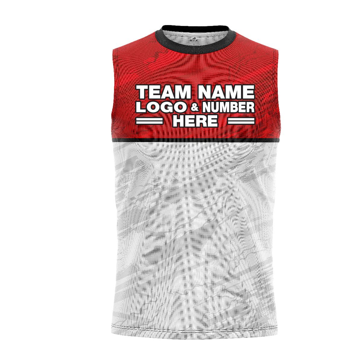 Custom Fully Sublimated PowerPace Pattern Red White Performance Sleeveless 12371